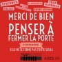 Affiche fermer la porte